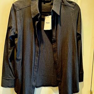 Theory size M light black- tee shirt fabric, soft.Long sleeved. Light weight